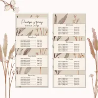 Elegant Greenery Watercolor Modern Pink Blush  Rack Card