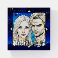 Pleiadians Extra Terrestrials Race with Stars Paperweight