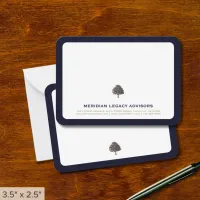 Professional Gold Tree Logo Business Note Card