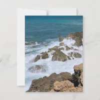 Coastal Beach Ocean Sea Foam Rocks Postcard