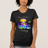 Music Makes Me Happy | Octopus Playing Guitar T-Shirt