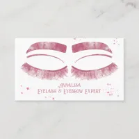 Luxury Watercolor Eyelash & Brow Beauty, Pink Business Card