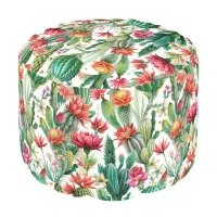 Vibrant Desert Blooms Pouf