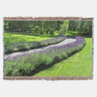 Stunning Lavender-Lined Garden Walk Throw Blanket
