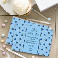 Berry Sweet Fruit Baby Shower Blueberry Pattern Thank You Card