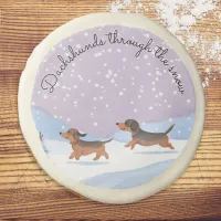 Christmas Dachshunds Snow Cute Sausage Dogs Doxie Sugar Cookie