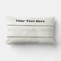 Wood Effect White Rustic Country Chic Personalized Lumbar Pillow