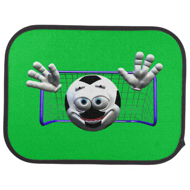 Funny Cartoon Soccer Ball Car Mat