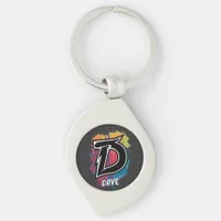 Urban Street Style Spray Paint Letter D Keychain