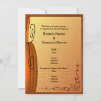 Autumn Pumpkin Textured Wedding Invitation