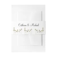 Elegant Timeless Soft Gold Floral Minimalism Invitation Belly Band