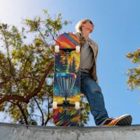 Abstract Disc Golf Art Skateboard