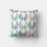 Fairy Wings in Purple and Teal Throw Pillow