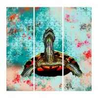 Abstract Turtle Artwork Triptych