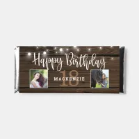 Rustic String Lights Wood Any Year 18th Birthday Hershey Bar Favors