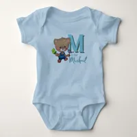  Sweet Teddy Bear with Bird Baby Bodysuit