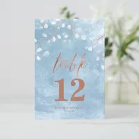 Watercolor Snowdrops Wedding Dusty Blue ID726 Invitation