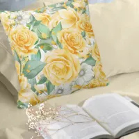 Rose Garden Pattern Yellow ID764 Throw Pillow