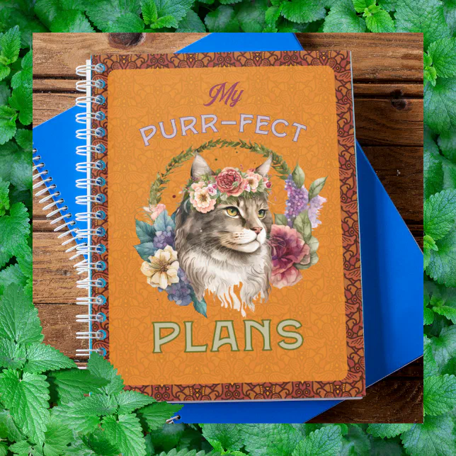 Purr-fect plans Maine Coon yellowish brown Planner