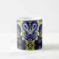 Art Deco - Abstract Distortion, purple and yellow Coffee Mug