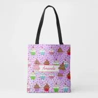 Cute Whimsical Cupcakes and Candy Sprinkles Tote Bag
