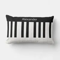 Piano Keyboard Black White Musical Instrument Lumbar Pillow