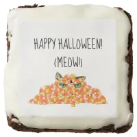 Cat in the Candy Corn Funny Halloween Brownie