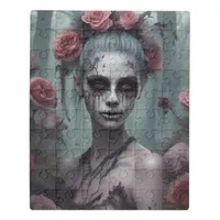 Zombie Girl in the Roses  Jigsaw Puzzle