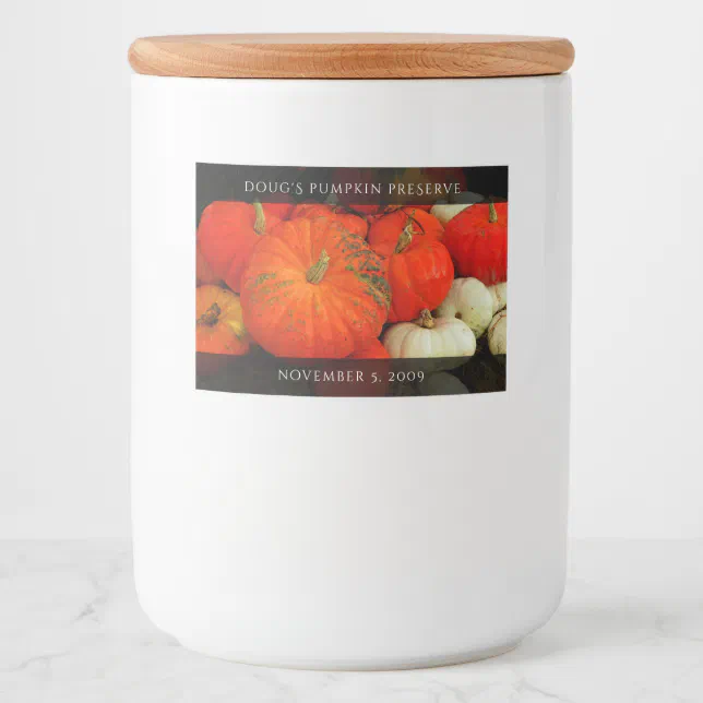 Pumpkin Butter / Preserve / Puree Food Jar Food Label