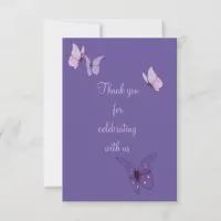 Pretty Pink and Purple Butterflies Thank You Card