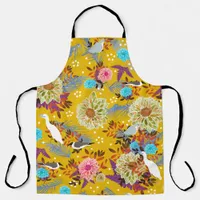 Tropical Birds Floral Botanical Apron