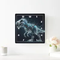 Ethereal Dinosaur in a Mystical Setting Square Wall Clock