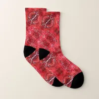 Bright Red Japanese Maple Tree tiled Socks