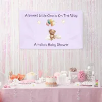 Sweet Little One on the Way Lavender Baby Shower Banner