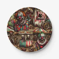 Creepy Carnival Clown Zombie Halloween Paper Plates