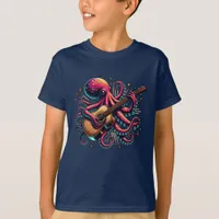 Funny Cartoon Octopus Playing Guitar T-Shirt