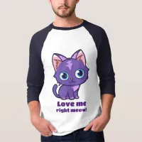 Purple Anime Cat Vector Art T-Shirt