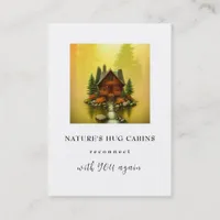 *~* AP49  Rustic Cabin Cottage QR LOGO Fall Golden Business Card