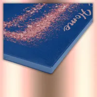 Pink Glitter border monogram on blue | Cutting Board