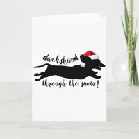 Dachshund through the snow Christmas Holidays Holiday Card