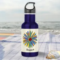 Colorful Flower Pretty Modern Stylish Personalized Stainless Steel Water Bottle