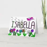 Happy Birthday Isabella Sweetest Girl in the World Card