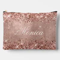 Glittery Rose Gold Accessory Pouch