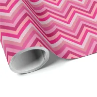7 Shades Pink Zig Zag Stripe Wrapping Paper