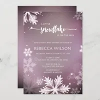 Little Snowflake is On the Way Girl Baby Shower Invitation