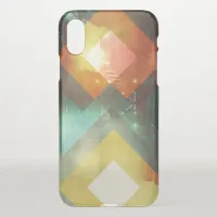 Seventies Orange Abstract Techno Triangles iPhone X Case