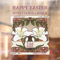 Happy Easter: Vintage Lily Design Church Window Cling