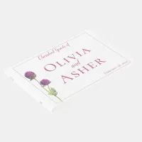 Simple Watercolor Amaranth Thistle Flower Wedding Guest Book