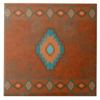 Southwest Canyons Diamond Geometric Border Ceramic Tile