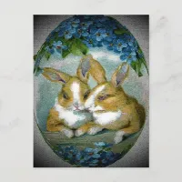 Vintage Easter Bunnies Textured Image, ZSSG Holiday Postcard